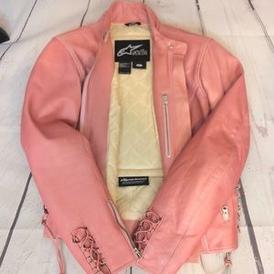 Alpinestars Pink Leather Motorcycle Jacket